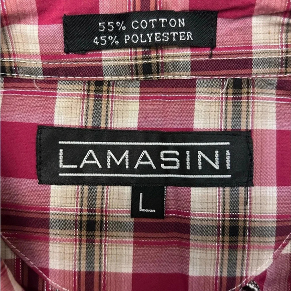 Lamasini 3/4 Sleeve Western Embroidered Embellished Plaid Button Up Shirt - Picture 8 of 9